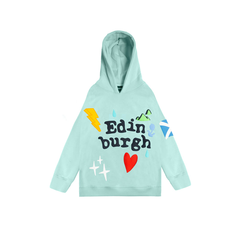 Kids Scotland 3D Puff Hoodie Aqua