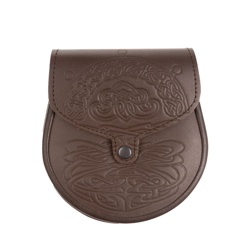 Brown Leather Celtic Embossed Sporran