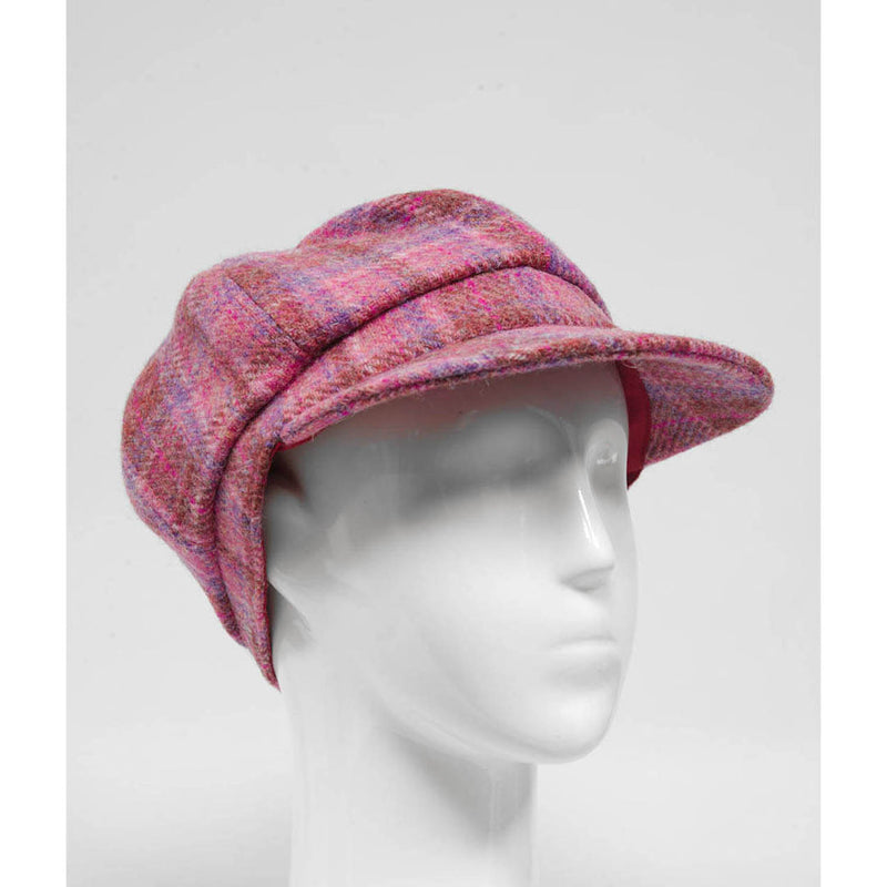 Heddle & Reed Harris Tweed Lds Baker Boy Pink Check