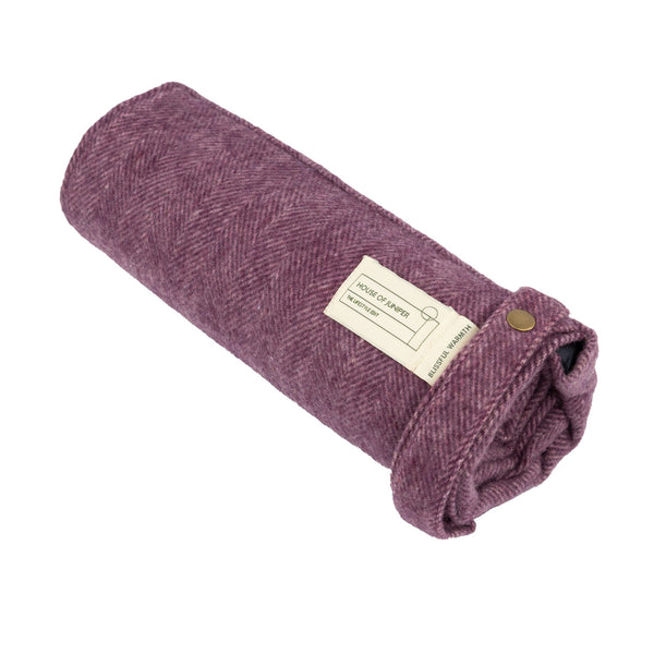 Herringbone Foldaway Blanket Grape