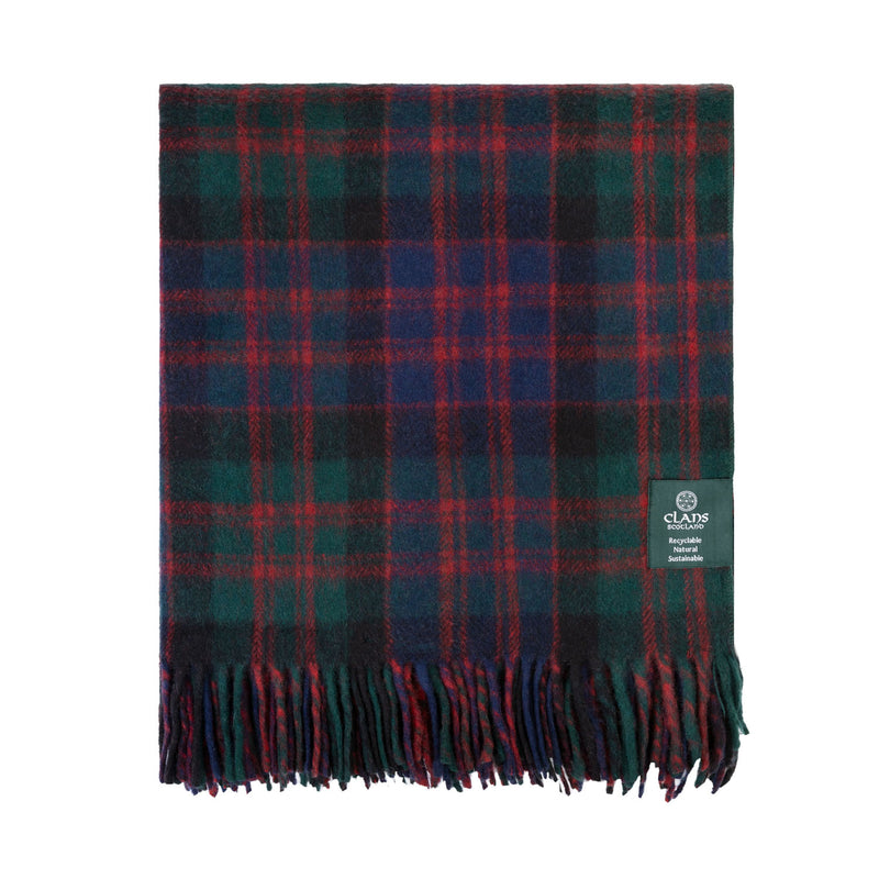 Highland Wool Blend Tartan Blanket Throw Macdonald