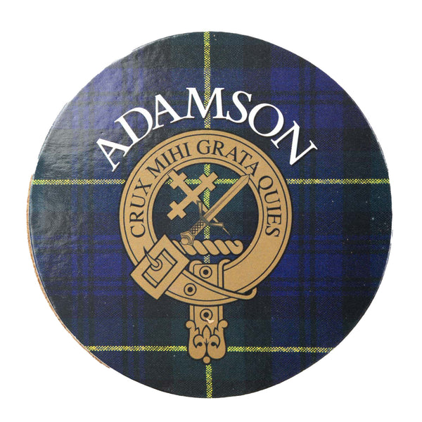 Clan/Family Name Round Cork Coaster Adamson