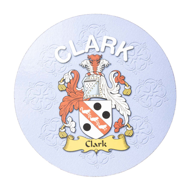 Clan/Family Name Round Cork Coaster Clark E