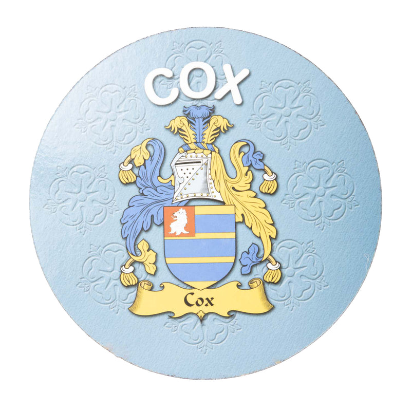 Clan/Family Name Round Cork Coaster Cox