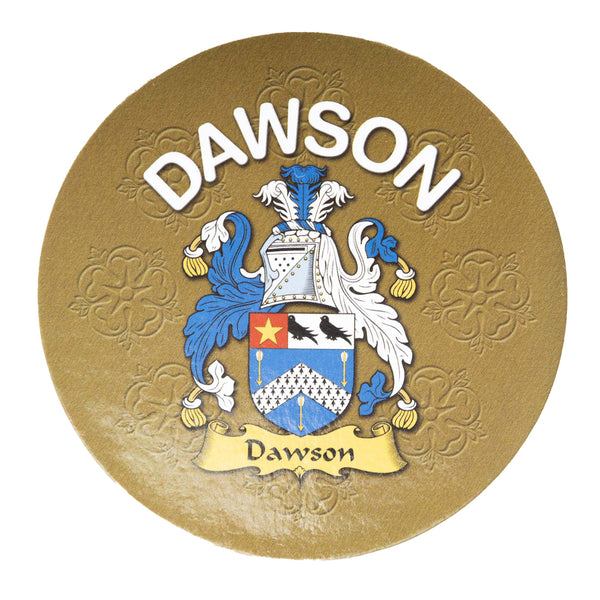 Clan/Family Name Round Cork Coaster Dawson