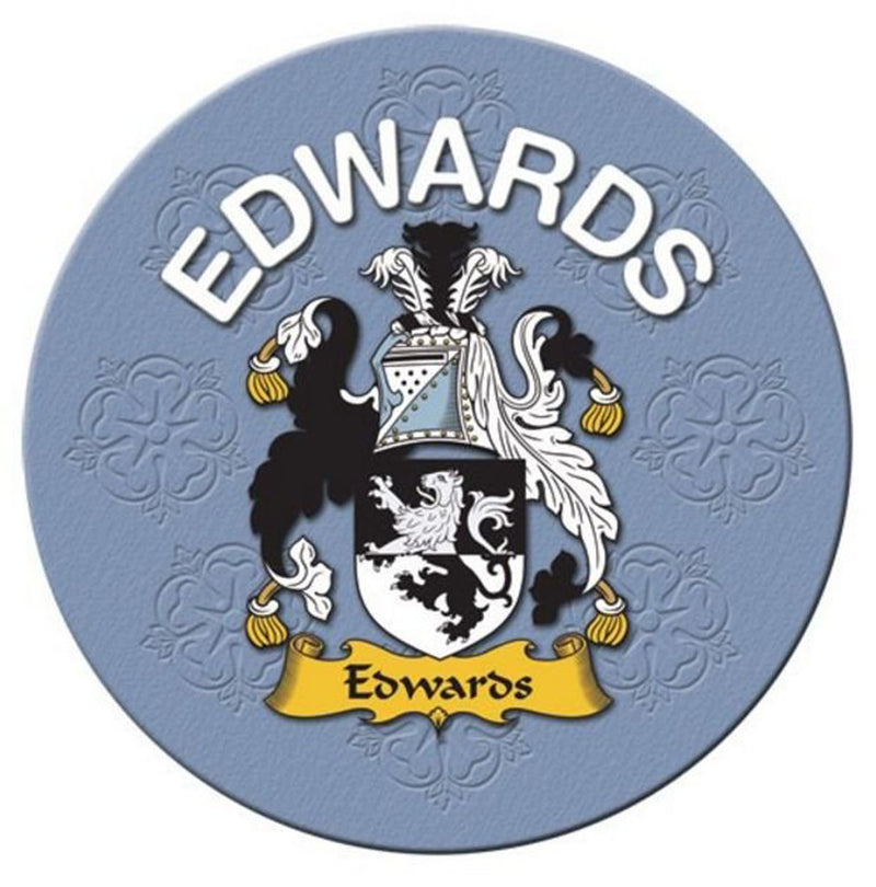 Clan/Family Name Round Cork Coaster Edwards