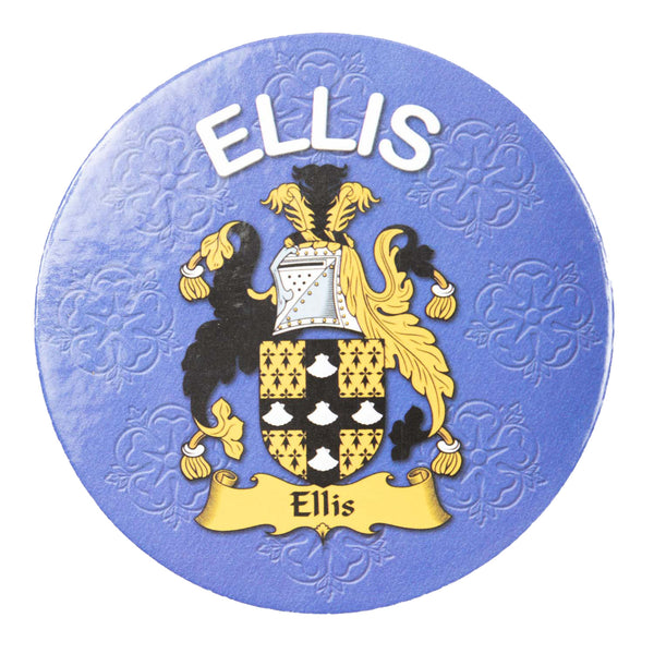 Clan/Family Name Round Cork Coaster Ellis