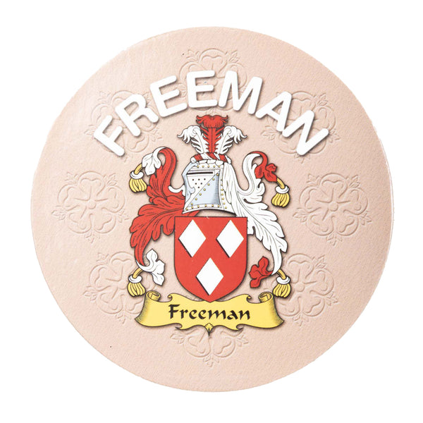 Clan/Family Name Round Cork Coaster Freeman