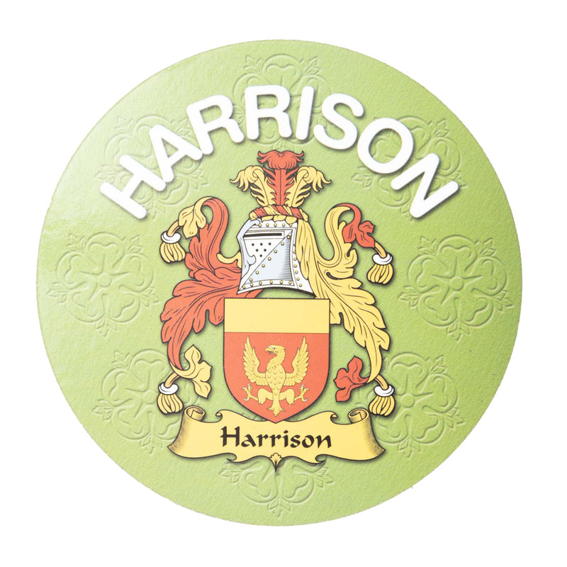 Clan/Family Name Round Cork Coaster Harrison