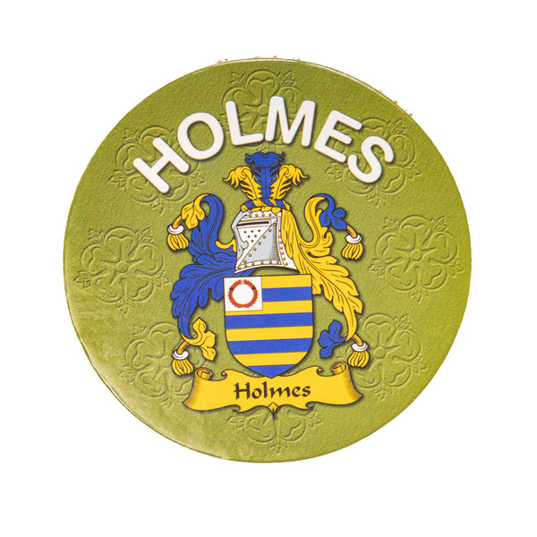 Clan/Family Name Round Cork Coaster Holmes