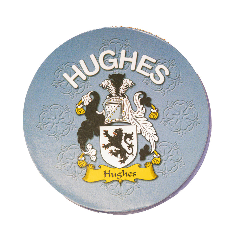 Clan/Family Name Round Cork Coaster Hughes