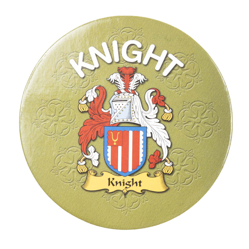 Clan/Family Name Round Cork Coaster Knight