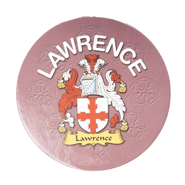 Clan/Family Name Round Cork Coaster Lawrence