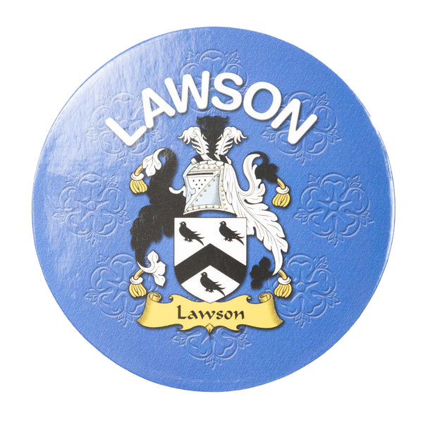 Clan/Family Name Round Cork Coaster Lawson