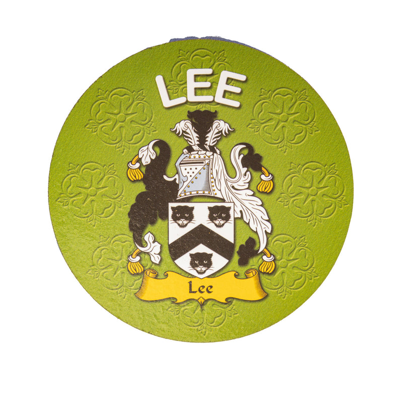 Clan/Family Name Round Cork Coaster Lee