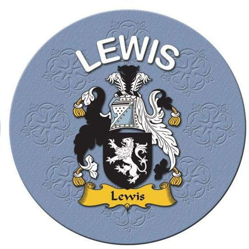 Clan/Family Name Round Cork Coaster Lewis E