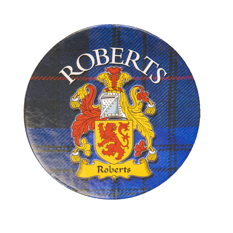 Clan/Family Name Round Cork Coaster Roberts S