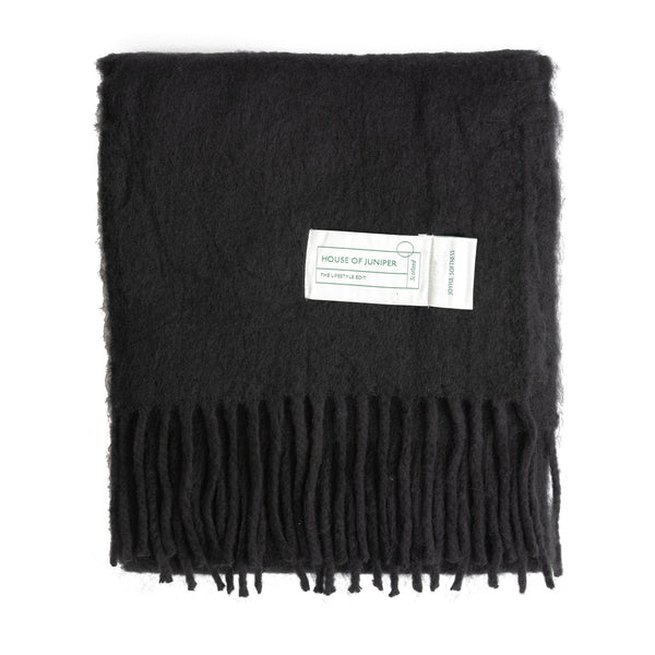 Plain Blanket Scarf Black