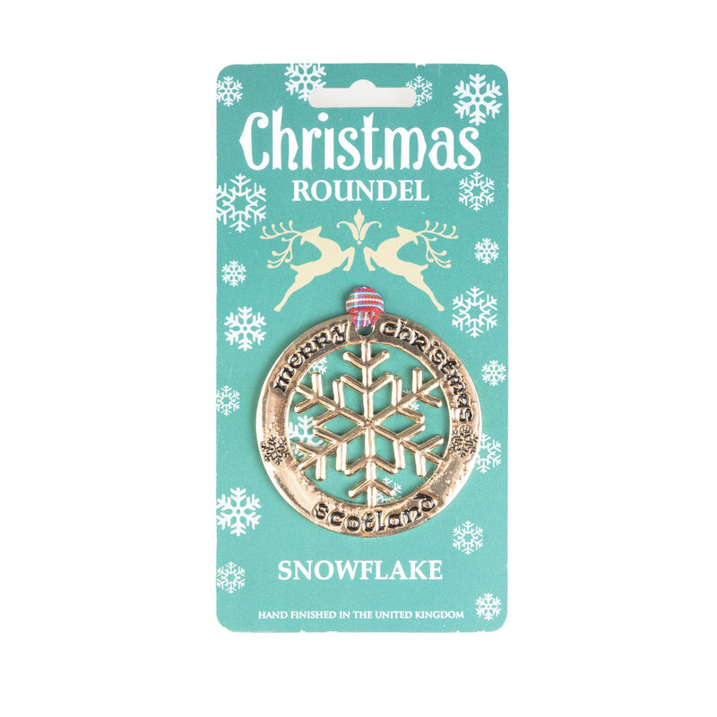 Christmas Roundel Gold Snow Flake