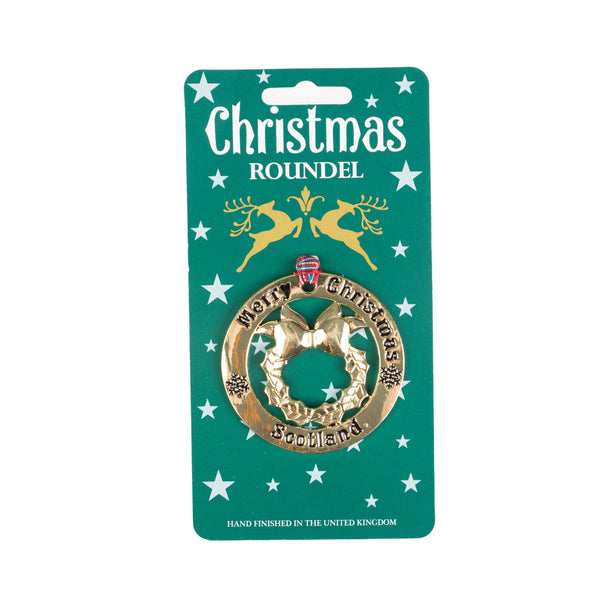 Christmas Roundel Gold Christmas Wreath