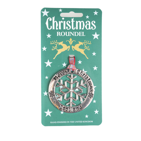 Christmas Roundel Silver Snow Flake