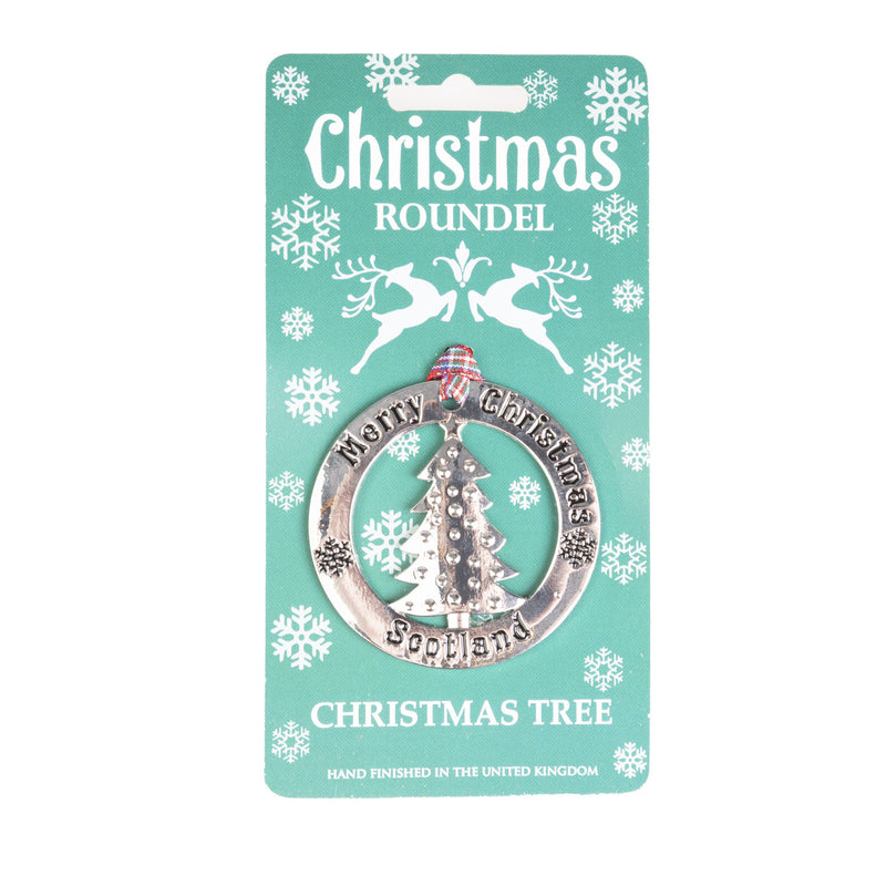 Christmas Roundel Silver Christmas Tree