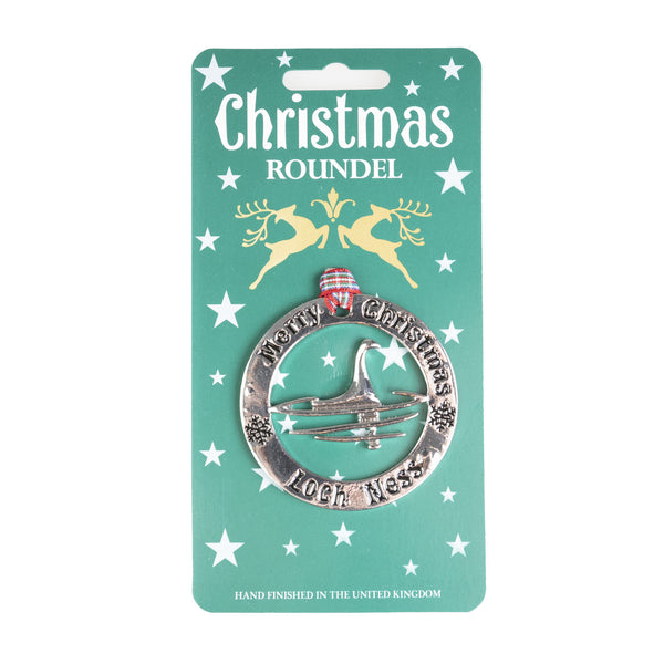 Christmas Roundel Silver Loch Ness Monster