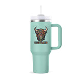 Pastel Highland Cow Cup 40Oz With Straw Frosty Green