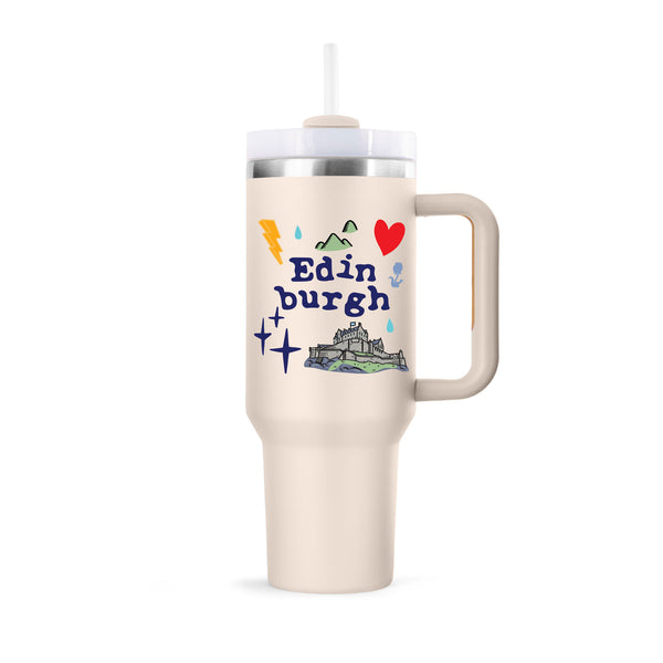 Edinburgh Cup 40Oz With Straw Whisper White