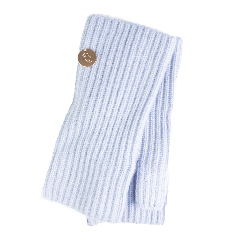 100% Luxury Cashmere Rib Wristlets Moonblue