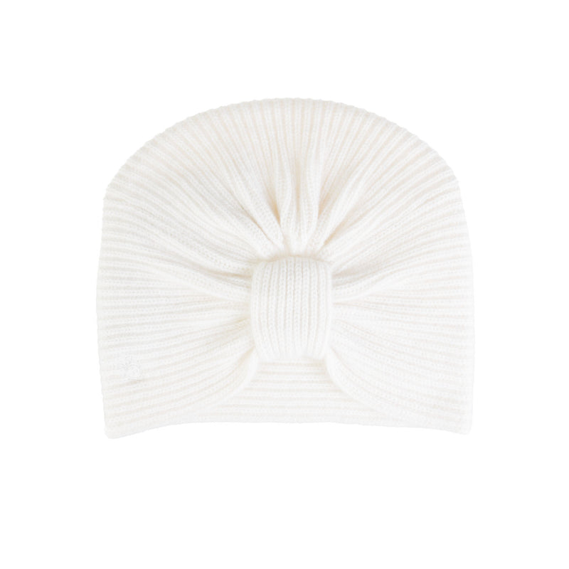 100% Luxury Cashmere Rib Turban Cloud Dancer