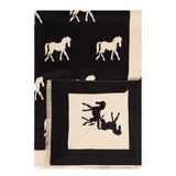 New Horse Super Soft Stole Black/White