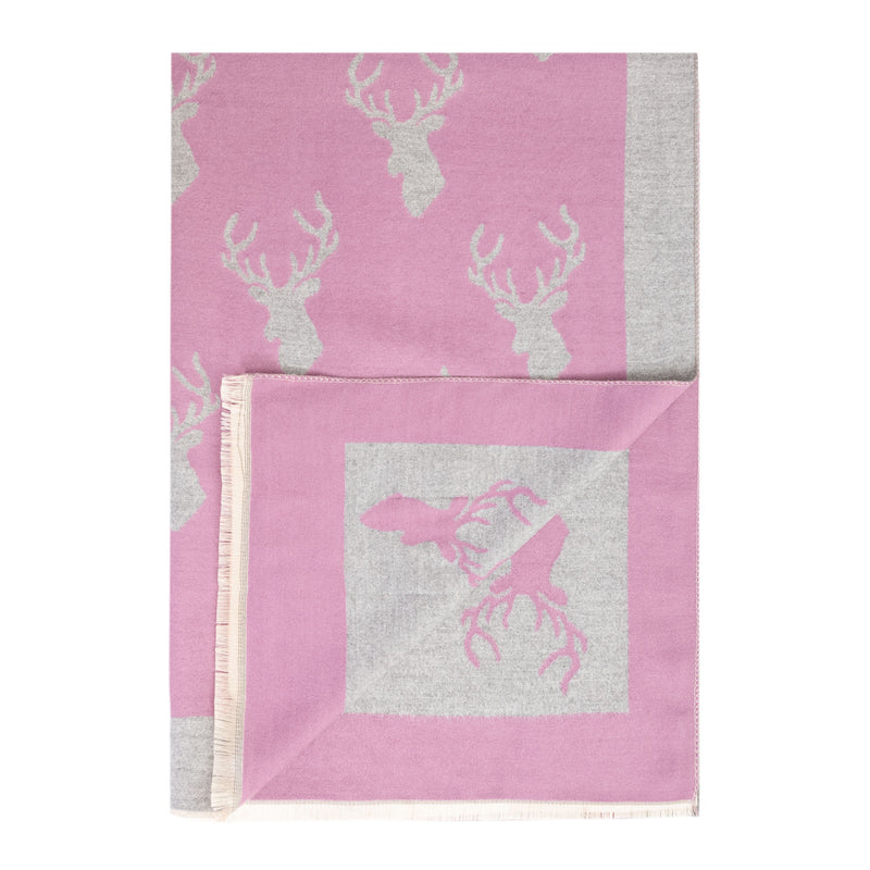 New Stag Super Soft Stole Purple/Light Grey