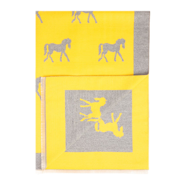 New Horse Super Soft Stole Ochre/Lt Grey