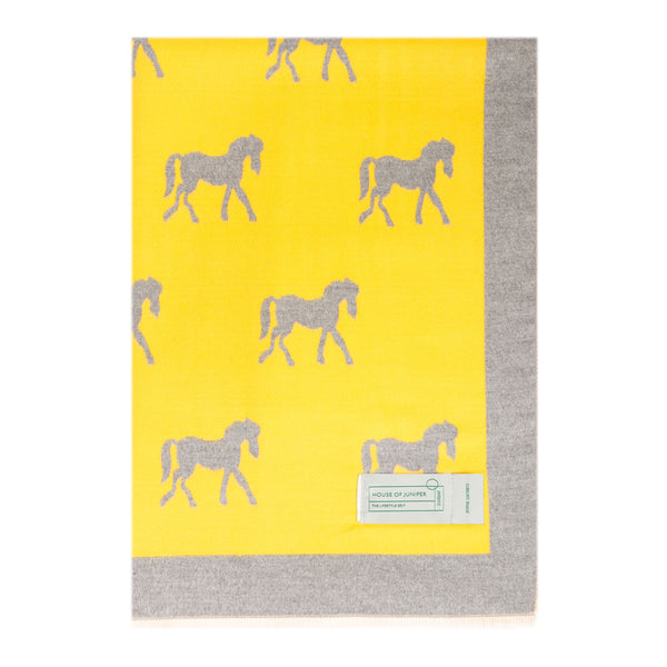 New Horse Super Soft Stole Ochre/Lt Grey