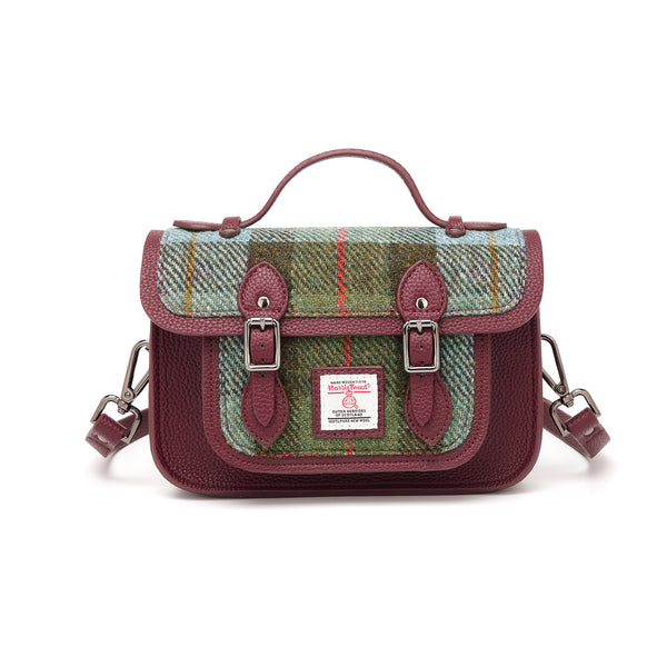 Harris Tweed Edinburgh Satchel Macleod Tartan / Oxblood