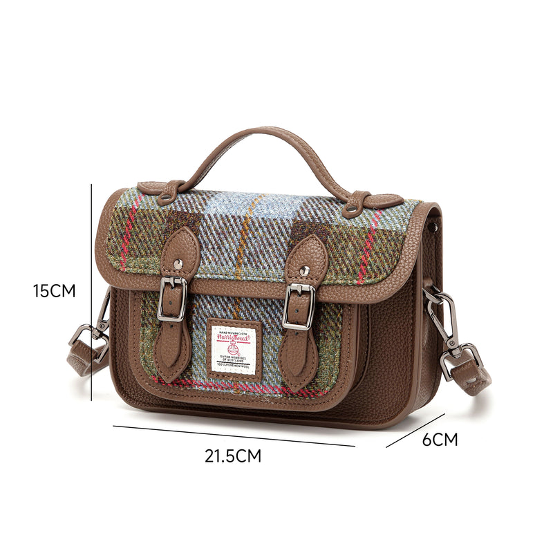 Harris Tweed Edinburgh Satchel Macleod Tartan / Light Brown