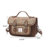 Harris Tweed Edinburgh Satchel Brown And Beige Glen Check / Light Brown