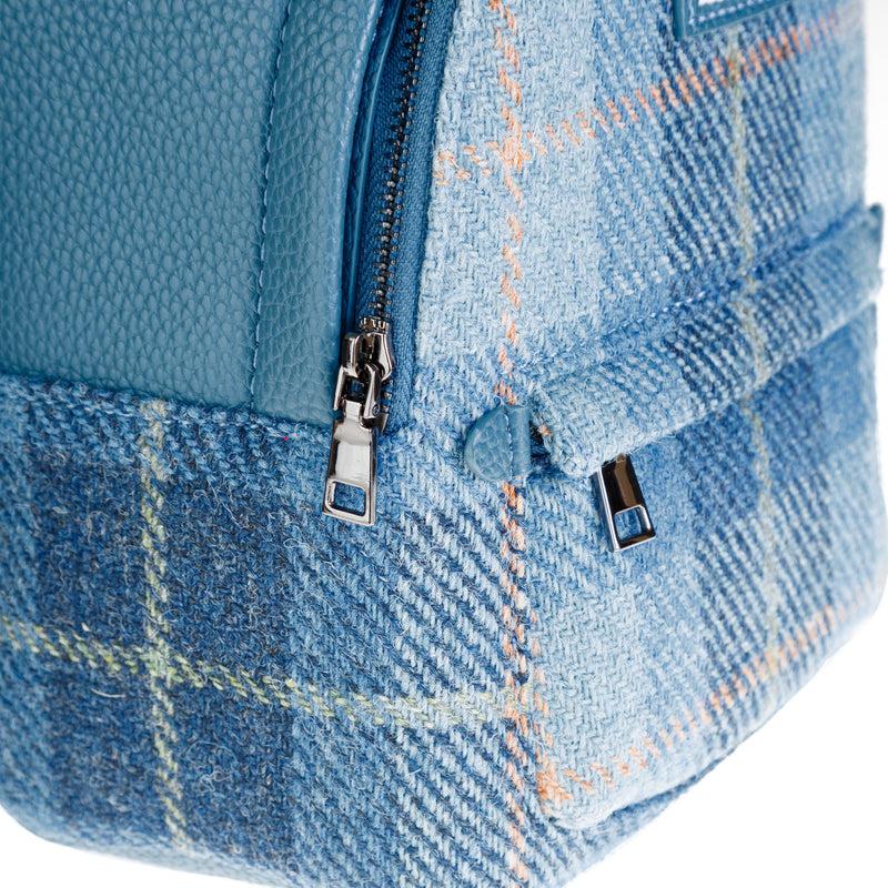 Harris Tweed Mini Backpack Blue Check Tartan / Light Blue