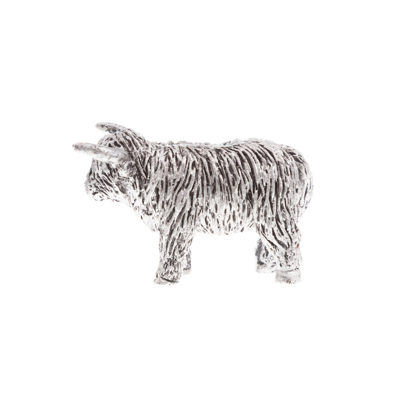 Highland Cow Mini Ornament/ Silver Resin