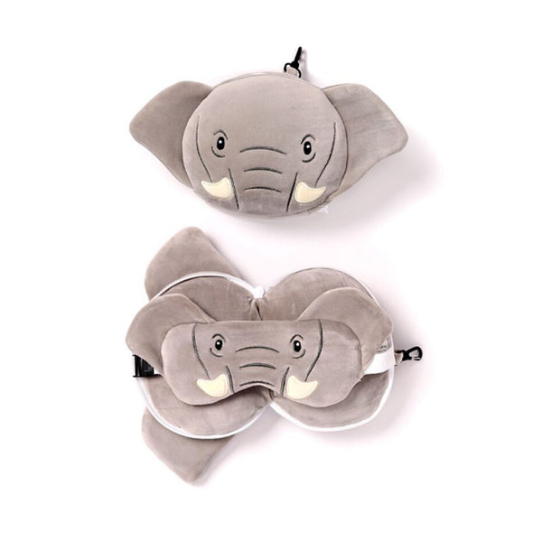 Elephant Plush Travel Pillow & Eye Mask