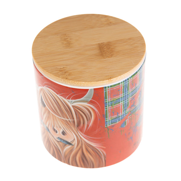 Tartan Paint Ceramic Canister Boxed