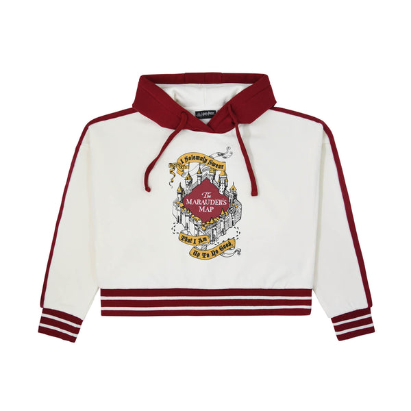 Ladies Marauders Map Crop Hoodie