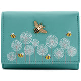 Moonflower Tri Fold Bee Purse Turquoise