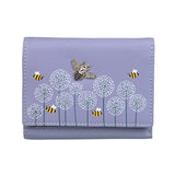 Moonflower Tri Fold Bee Purse Grey