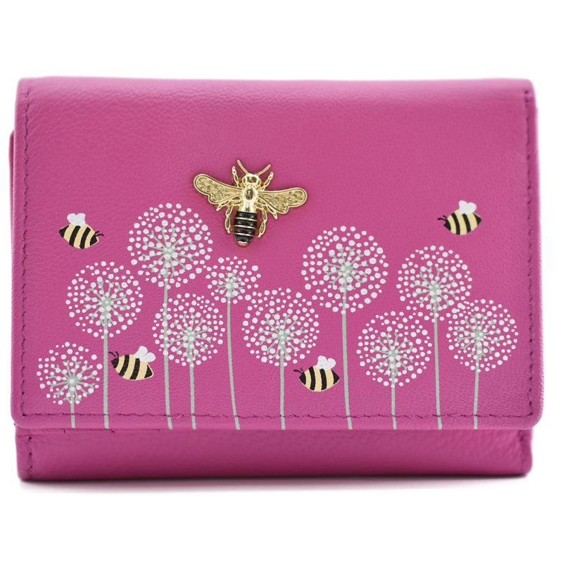 Moonflower Tri Fold Bee Purse Pink