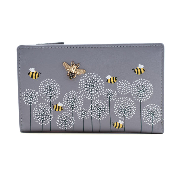 Moonflower Compact Bee Purse Grey