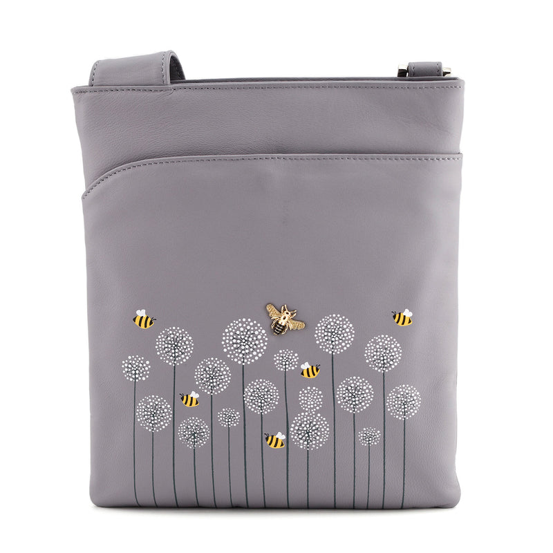 Moonflower Slim Cross Body Bag Grey