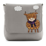 Bella Cross Body Bag With Flap Grey