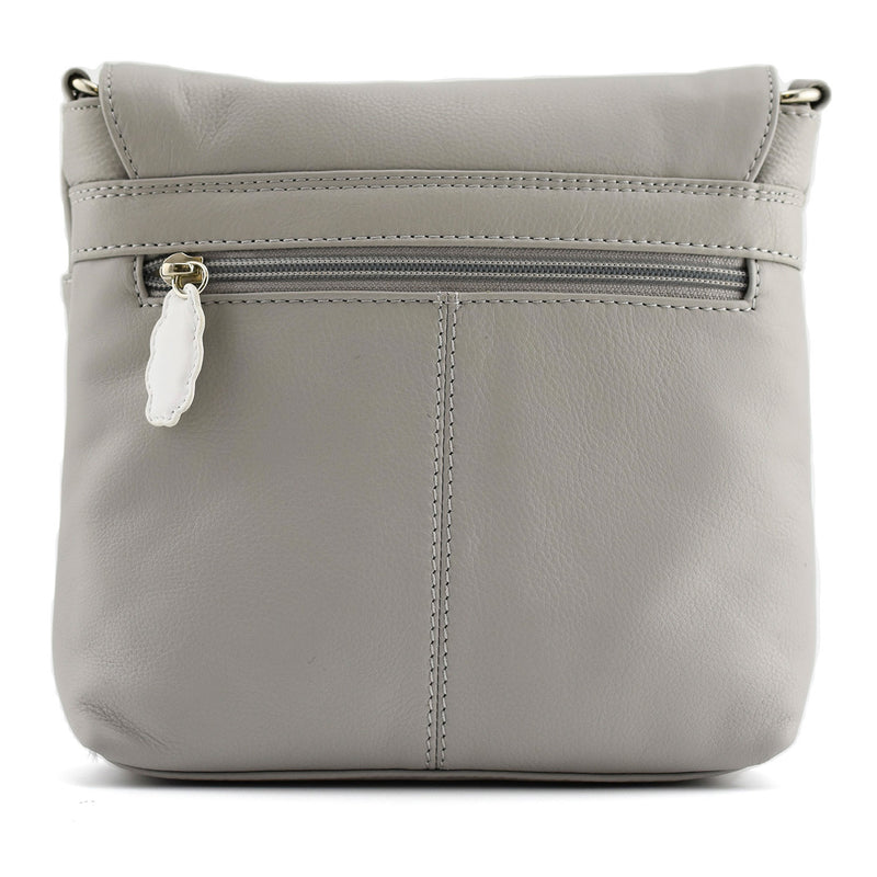 Bella Cross Body Bag With Flap Grey